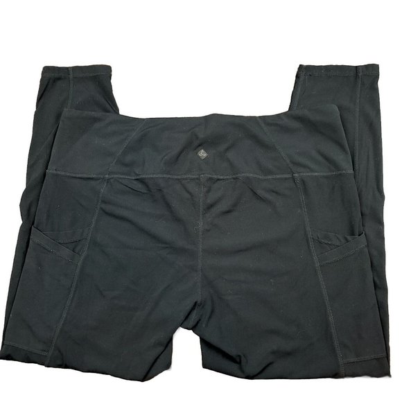 Prana Womens 3X Leggings Electa High Waist Black With Pockets UPF Wide Waistband - Picture 2 of 8